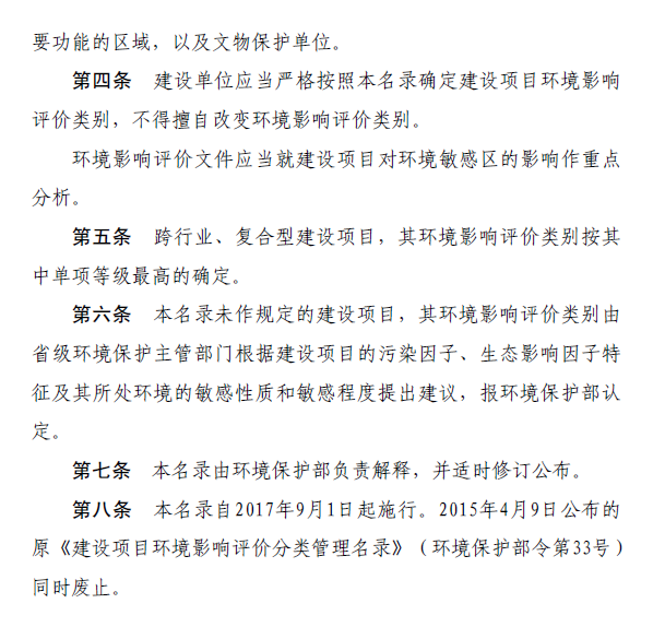 2017最新環(huán)評名錄